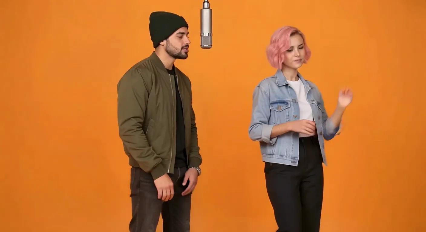 Превратите свои фото в видео AI Rap Duo. Загрузите одно-два фото в полный рост, и ИИ поместит вас в рэп-выступление дуэтом — тренд Hotel Lobby AI в виде 15-секундного MP4 для TikTok, Reels и Shorts.