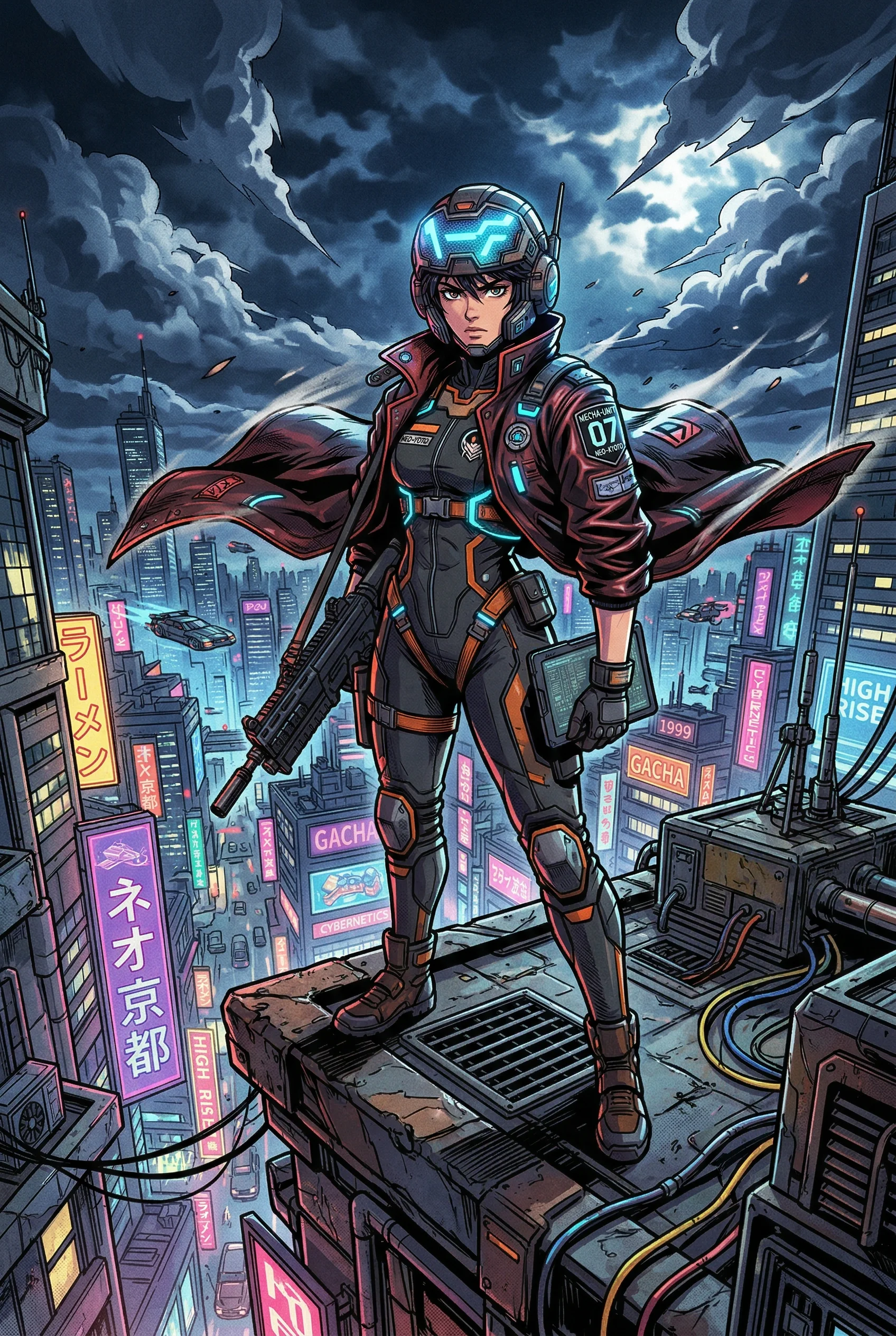 Retro Anime Mecha Key Art
