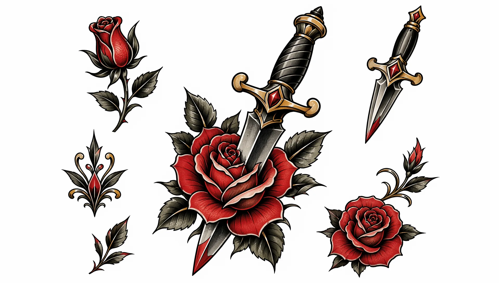 Generador AI de diseños de tatuaje: flash sheets desde texto — Ejemplos 2